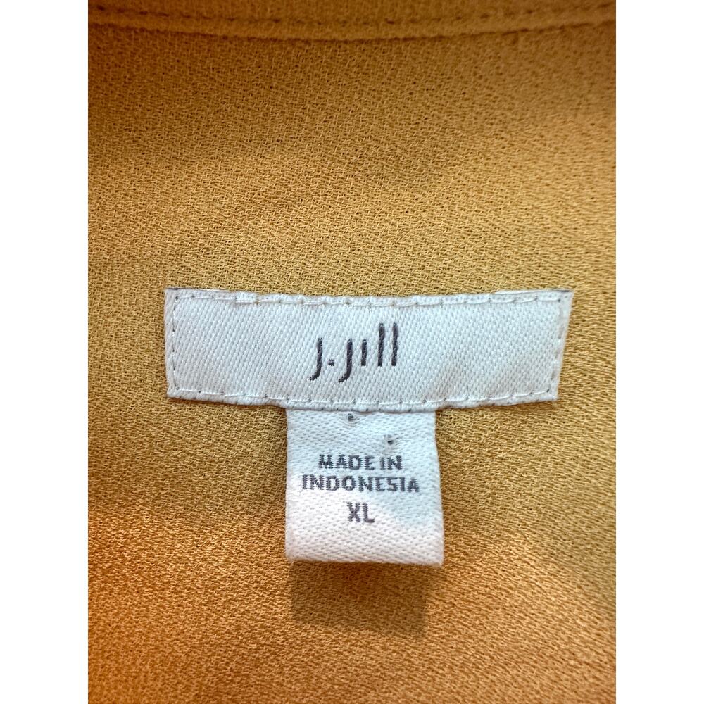 J.JILL | Mustard Yellow Button Down Long Sleeve Blouse Top Classic Career | XL - Picture 5 of 7